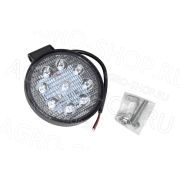 Фара LED АЕ27R-9LED-28НС круглая, направл. свет (115х28х142), 27W, 9 диодов 12В/24В АвтоЭлектрика