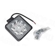 Фара LED АЕ27S-9LED-28РС квадратная, рассеян. свет (110х28х140), 27W, 9 диодов 12В/24В АвтоЭлектрика