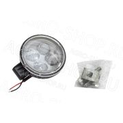 Фара LED АЕ12R-4LED-LENS-HC круглая, линза, направленный свет, 12W, 4 диода 12В/24В АвтоЭлектрика