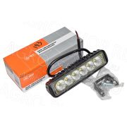Фара LED АЕ18RT-6LED-DRL-РC ДХО, прямоуг, рассеян. свет, 18W, 6 диодов 12В/24В АвтоЭлектрика