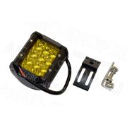 Фара LED CL-312Y прямоугольная желтая, (95х55х70), 36W, 12 диодов 10В-30В
