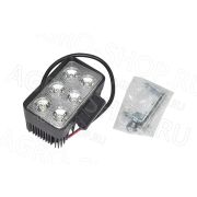 Фара LED АЕ18RТ-6LED-РС прямоуг, рассеяный свет, 18W, 6 диодов 12В/24В АвтоЭлектрика
