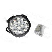 Фара LED АЕ42R-14LED-55РС круглая, рассеян. свет (115х55х142), 42W, 14 диодов 12В/24В АвтоЭлектрика
