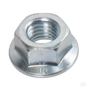 Гайка без насечек шестигранная с фланцем M10x1.50, оцинкованная, класс 8