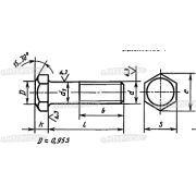 Болт М24х200х3,0 шестигранная головка, класс 5.8