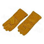 Краги ФЛАГМАН ФАЕРЛАЙТ (TG-691) 5-ти палые, спилковые, нить Kevlar, длина 380мм 6/60 р.10 Пер 722